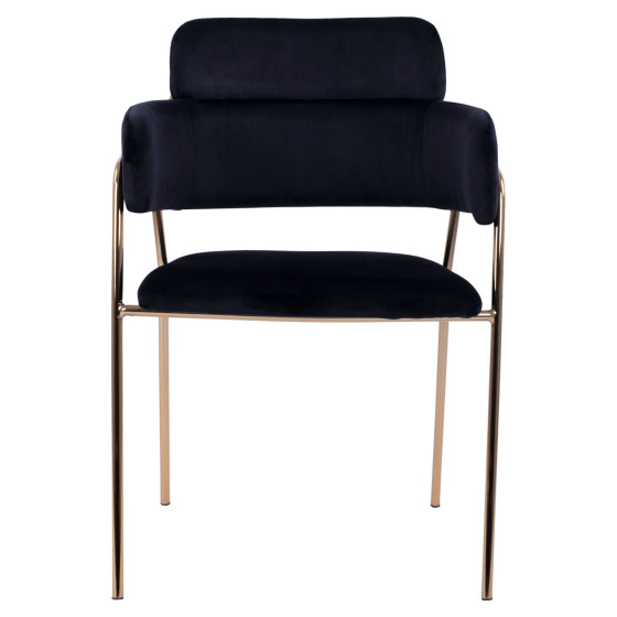 Armchair Kelso HM8521.04 Velvet Black & Gold Leg 52,5x52x80 cm
