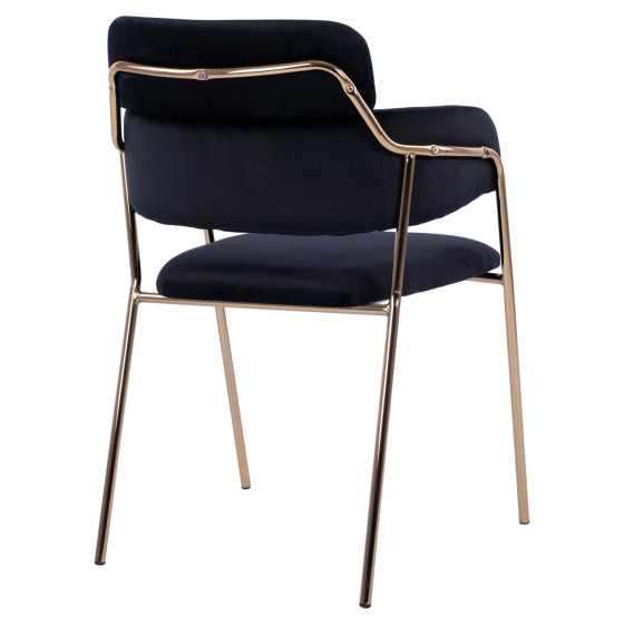 Armchair Kelso HM8521.04 Velvet Black & Gold Leg 52,5x52x80 cm