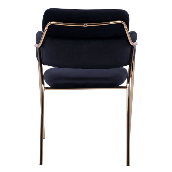Armchair Kelso HM8521.04 Velvet Black & Gold Leg 52,5x52x80 cm