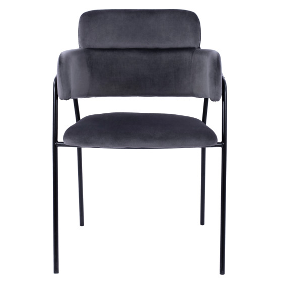 Armchair Kelso HM8521.01 Velvet Dark Grey & Black Leg 52,5x52x80 cm