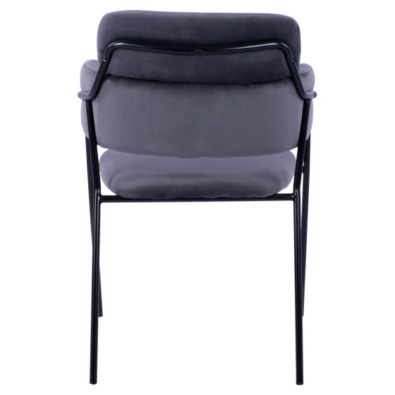 Armchair Kelso HM8521.01 Velvet Dark Grey & Black Leg 52,5x52x80 cm