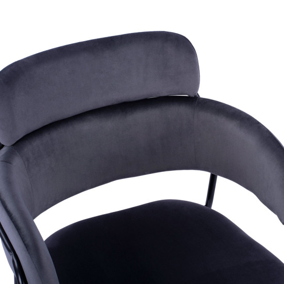 Armchair Kelso HM8521.01 Velvet Dark Grey & Black Leg 52,5x52x80 cm
