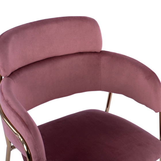 ARMCHAIR KELSO HM8521.02 VELVET DUSTY PINK & GOLD PLATED LEGS 52,5x52x80Υ cm.