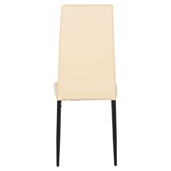 DINING CHAIR LADY HM0037.25 CREAM WHITE PU-BLACK METAL FRAME K/D 42x44x95Hcm
