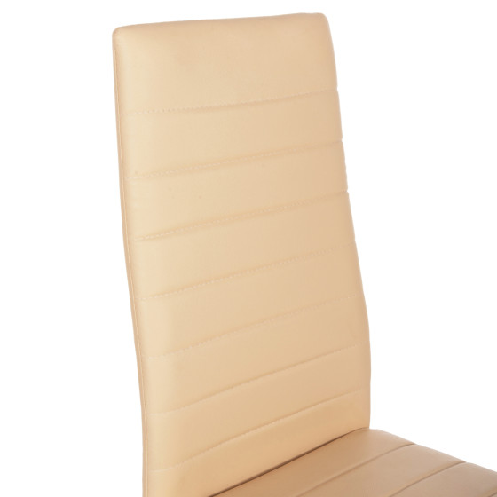 DINING CHAIR LADY HM0037.25 CREAM WHITE PU-BLACK METAL FRAME K/D 42x44x95Hcm