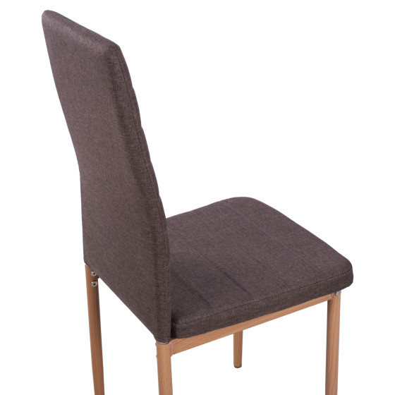 Metallic chair Lady HM0037.13 Brown fabric with metallic frame K/D 40x48x95 cm