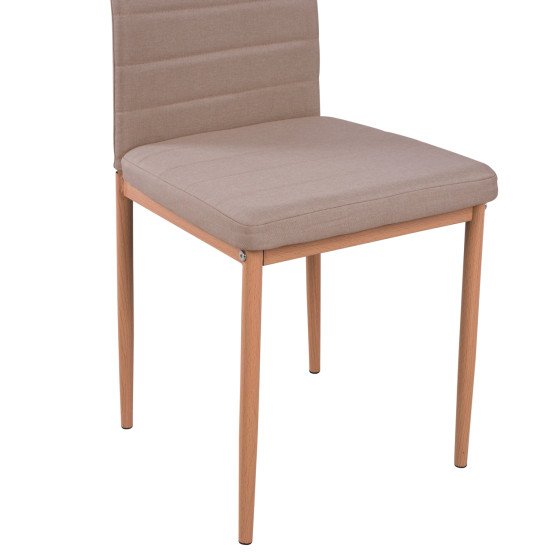 Metallic Chair Lady HM0037.14 Beige Fabric with metallic frame K/D 40x48x95 cm