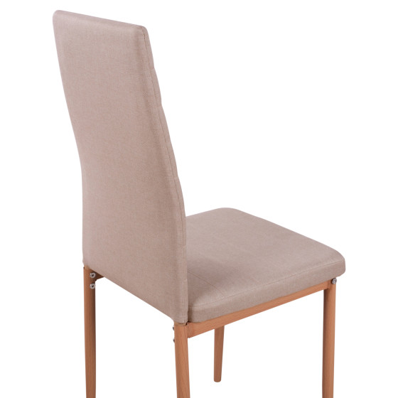 Metallic Chair Lady HM0037.14 Beige Fabric with metallic frame K/D 40x48x95 cm