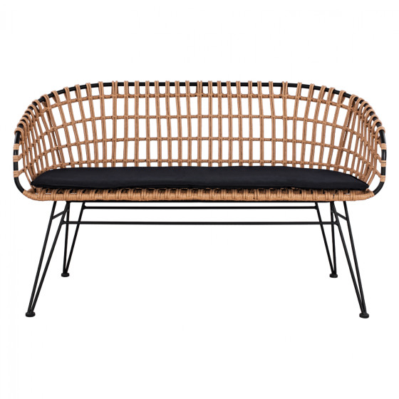 Metallic Bence Allegra HM5692 with wicker Black-Beige 124x57x77cm