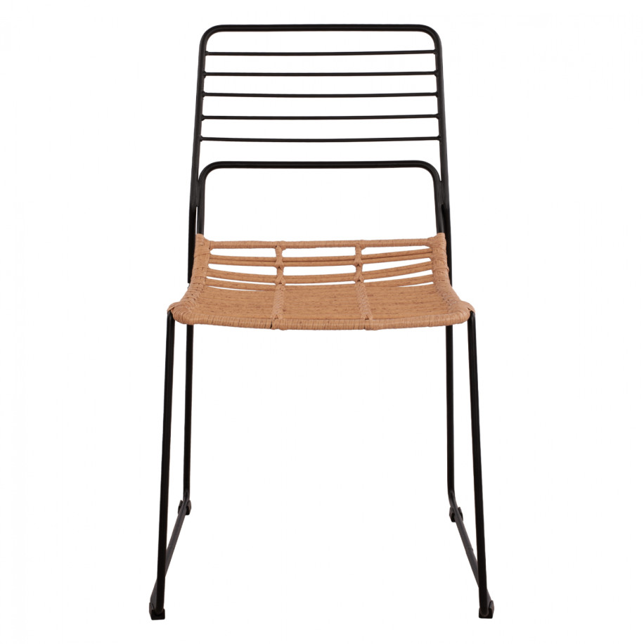 Metallic chair Allegra HM5694 with wicker beige 51x54x83cm