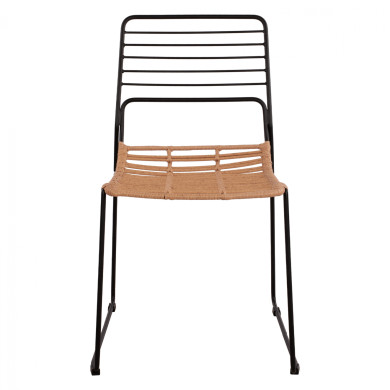 Metallic chair Allegra HM5694 with wicker beige 51x54x83cm