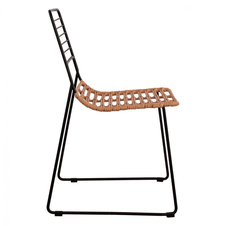 Metallic chair Allegra HM5694 with wicker beige 51x54x83cm