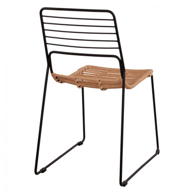 Metallic chair Allegra HM5694 with wicker beige 51x54x83cm