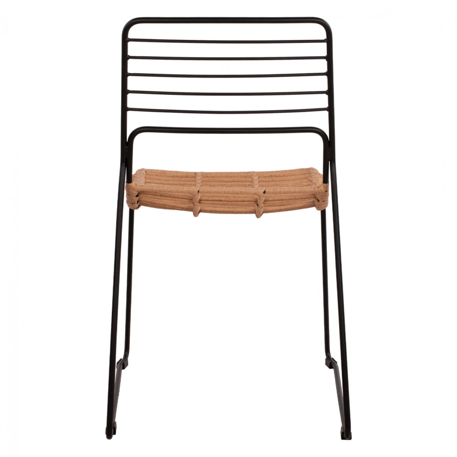 Metallic chair Allegra HM5694 with wicker beige 51x54x83cm