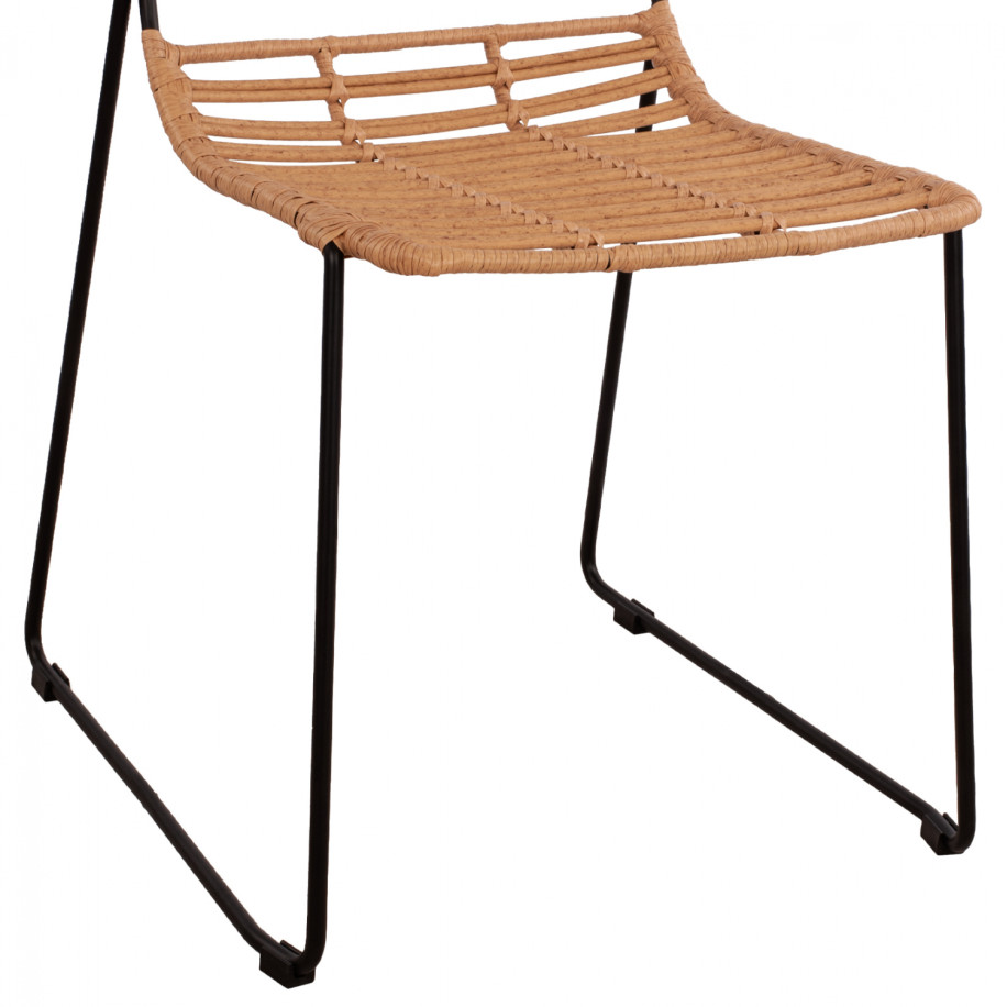 Metallic chair Allegra HM5694 with wicker beige 51x54x83cm