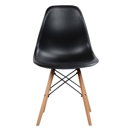 Chair with wooden legs and seat Twist PP black HM8460.02 46x50x82 cm
