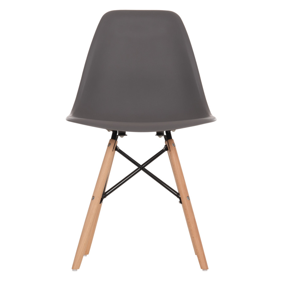 Chair with wooden legs and seat Twist PP Grey HM8460.10 46x50x82 cm