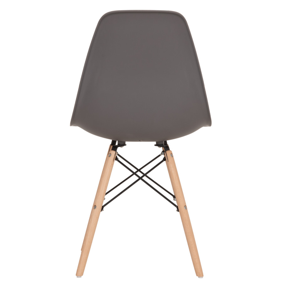 Chair with wooden legs and seat Twist PP Grey HM8460.10 46x50x82 cm