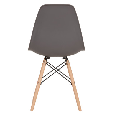 Chair with wooden legs and seat Twist PP Grey HM8460.10 46x50x82 cm