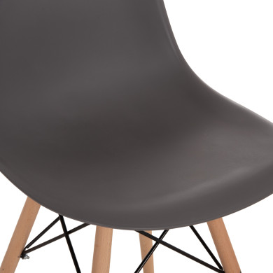 Chair with wooden legs and seat Twist PP Grey HM8460.10 46x50x82 cm