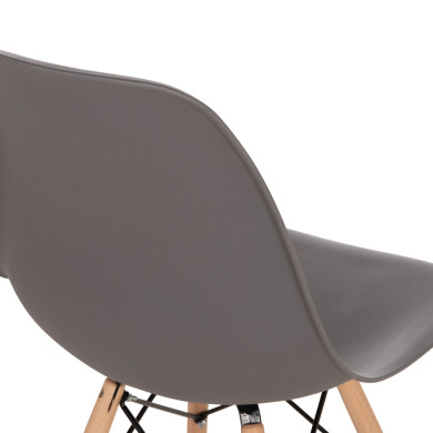 Chair with wooden legs and seat Twist PP Grey HM8460.10 46x50x82 cm