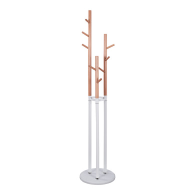 Metallic coat hanger Wyatt beech wood and white Diameter 37x173cm HM8610.01