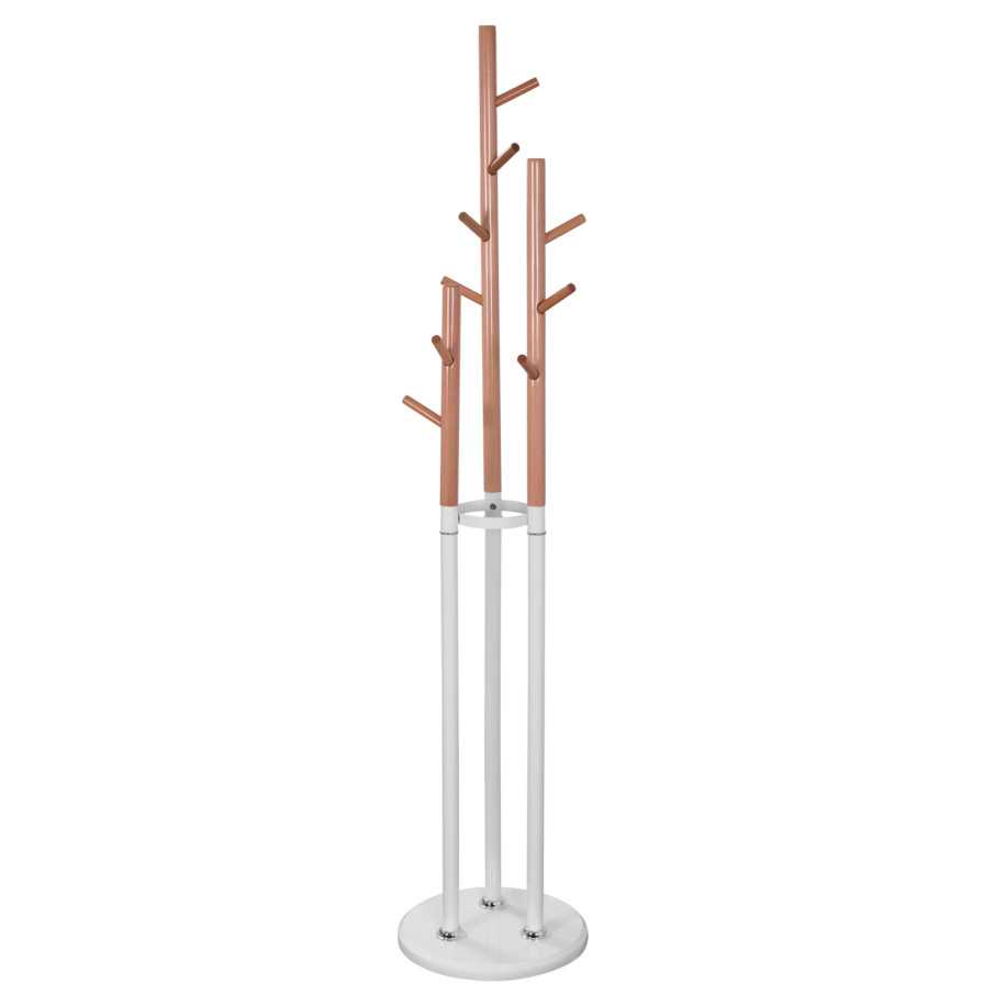 Metallic coat hanger Wyatt beech wood and white Diameter 37x173cm HM8610.01
