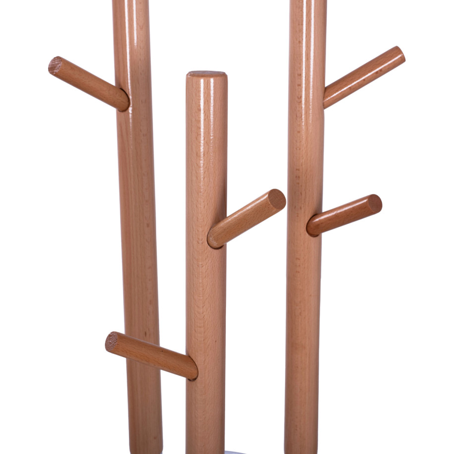 Metallic coat hanger Wyatt beech wood and white Diameter 37x173cm HM8610.01