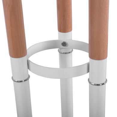 Metallic coat hanger Wyatt beech wood and white Diameter 37x173cm HM8610.01