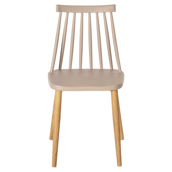 Dining chair HM8052.25 Vanessa Cappuccino with metallic legs 42.5x44x81H cm.