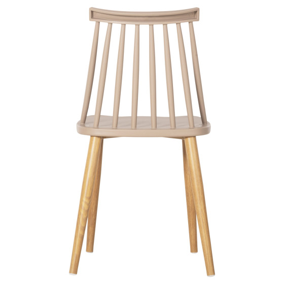 Dining chair HM8052.25 Vanessa Cappuccino with metallic legs 42.5x44x81H cm.