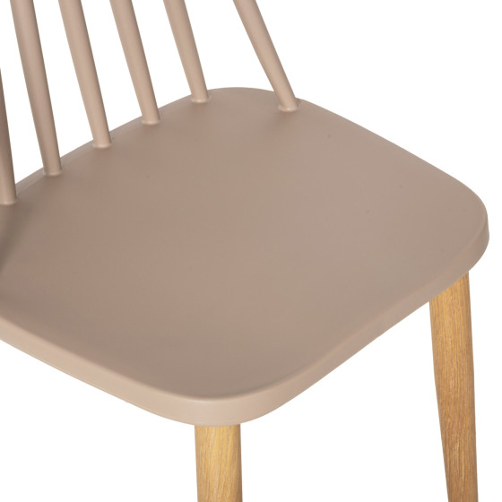 Dining chair HM8052.25 Vanessa Cappuccino with metallic legs 42.5x44x81H cm.