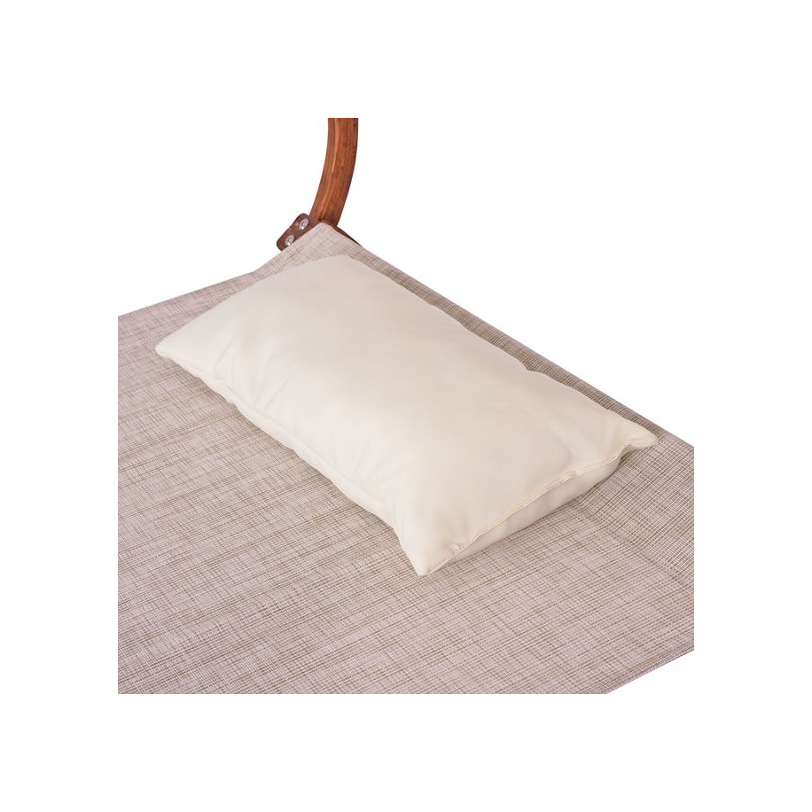 Sunbed Wooden Walnut-Beige with shade Colby HM5671.02 105x221x162cm