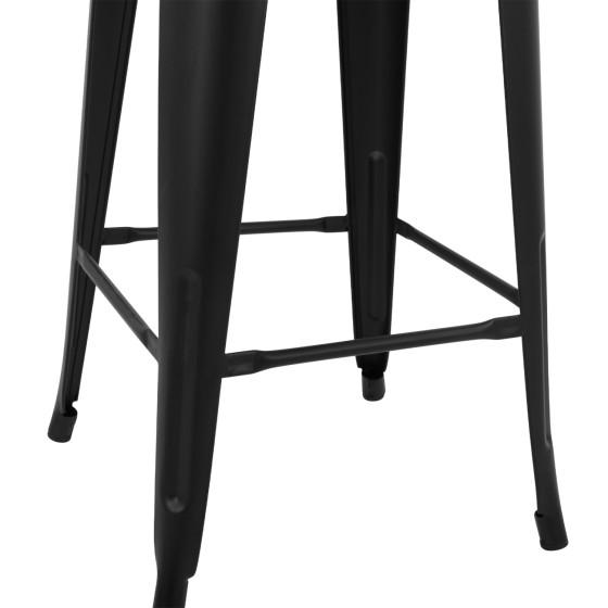 Bar Stool Metallic Melita with back Black matte 43x43x95cm HM8643.22