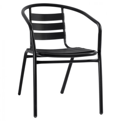 Armchair Laura Metallic Black with aluminum slats HM5037.03 54x59x73cm