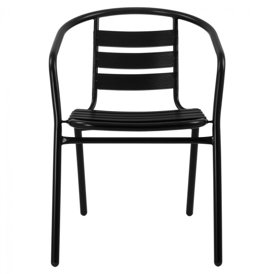 Armchair Laura Metallic Black with aluminum slats HM5037.03 54x59x73cm