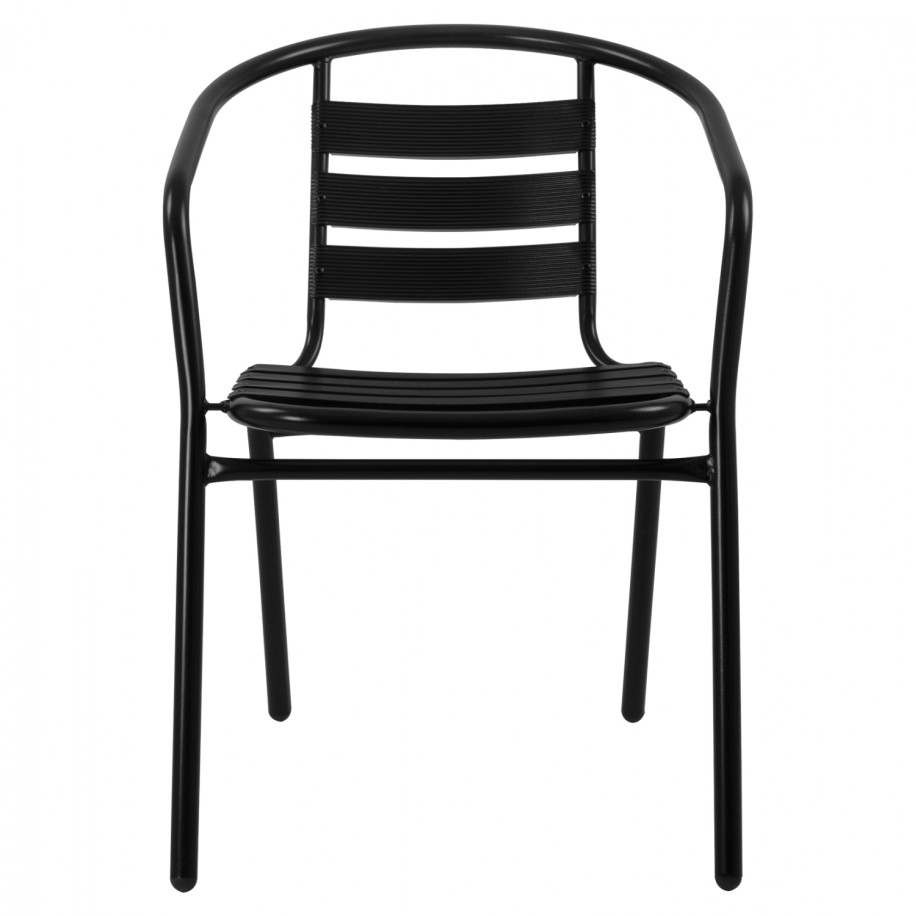 Armchair Laura Metallic Black with aluminum slats HM5037.03 54x59x73cm