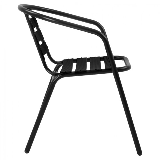 Armchair Laura Metallic Black with aluminum slats HM5037.03 54x59x73cm