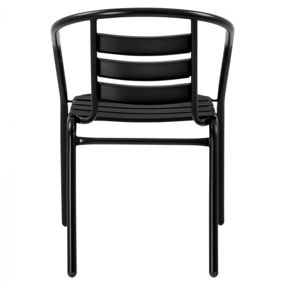 Armchair Laura Metallic Black with aluminum slats HM5037.03 54x59x73cm