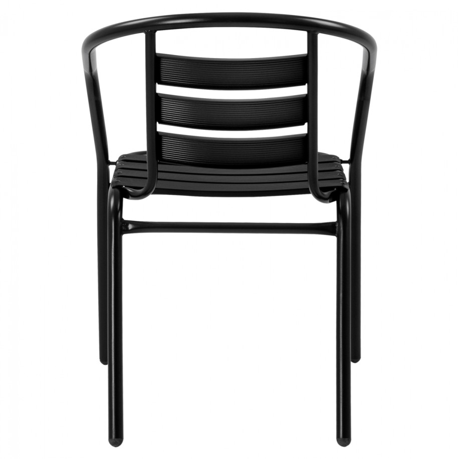 Armchair Laura Metallic Black with aluminum slats HM5037.03 54x59x73cm