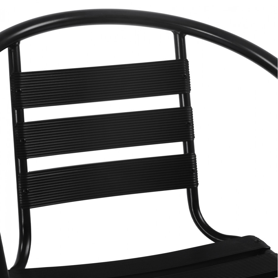 Armchair Laura Metallic Black with aluminum slats HM5037.03 54x59x73cm