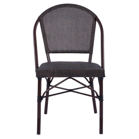 Metallic Chair Bamboo Look Brown HM5718  54x62x89 cm