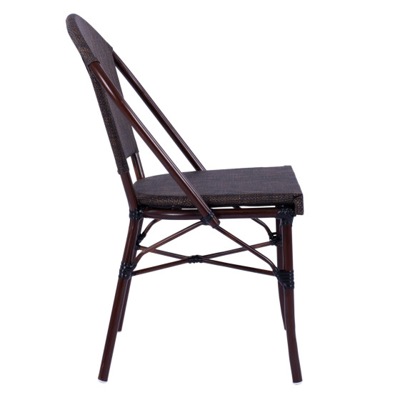 Metallic Chair Bamboo Look Brown HM5718  54x62x89 cm