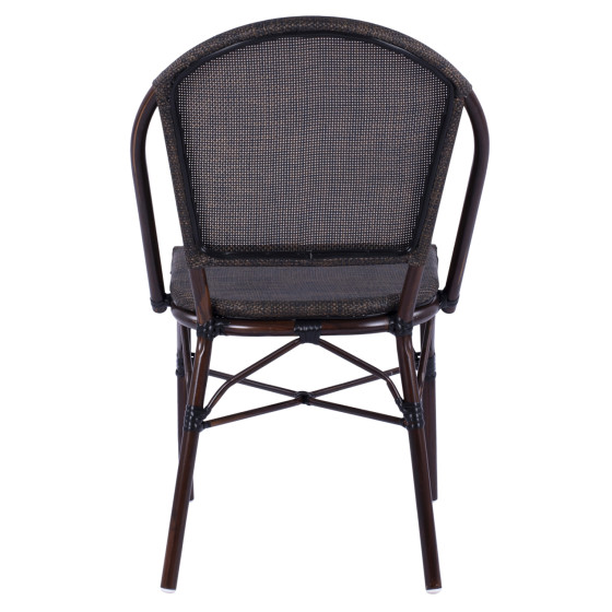 Metallic Chair Bamboo Look Brown HM5718  54x62x89 cm