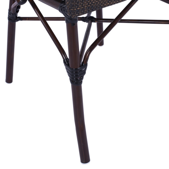 Metallic Chair Bamboo Look Brown HM5718  54x62x89 cm