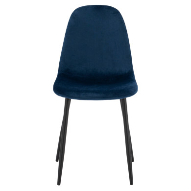 Chair Leonardo Velvet Blue with Metallic Legs HM00100.08 43x54x88 cm.