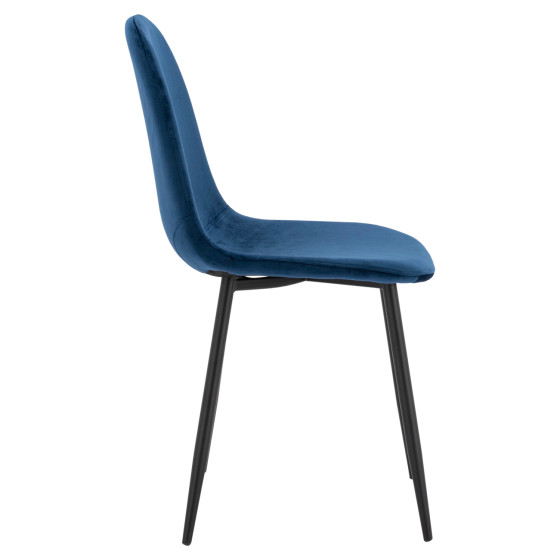 Chair Leonardo Velvet Blue with Metallic Legs HM00100.08 43x54x88 cm.