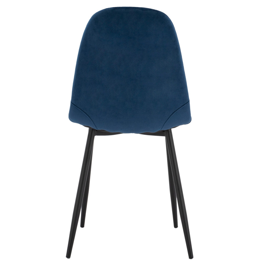 Chair Leonardo Velvet Blue with Metallic Legs HM00100.08 43x54x88 cm.