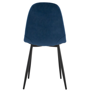 Chair Leonardo Velvet Blue with Metallic Legs HM00100.08 43x54x88 cm.