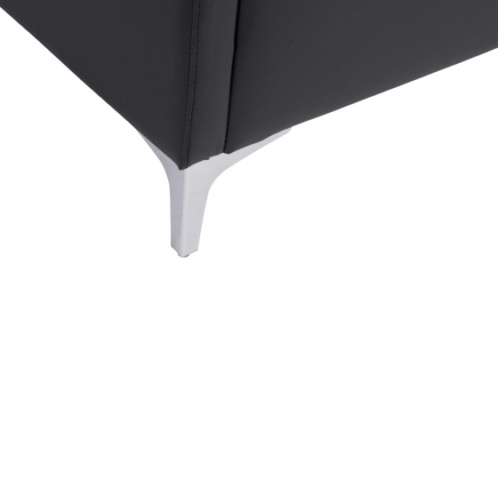 ΚΑΝΑΠΕΣ 3ΘΕΣΙΟΣ NELLIE HM3159.31 ΜΕ ΜΑΥΡΟ PU 163x71x71Υ εκ.